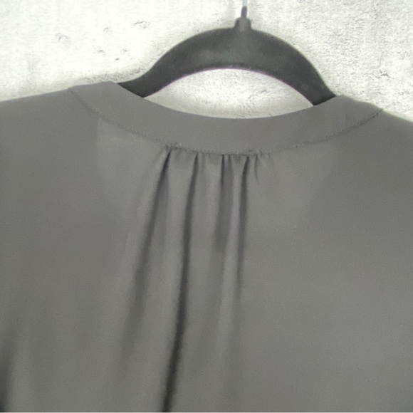 Rachel Zoe Top Balloon Sleeves Sz XS Sheer Quarter Button Collar Pleated Sleeves - Picture 6 of 12